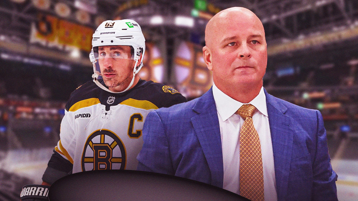 Bruins star Brad Marchand reacts to head coach Jim Montgomery being fired.